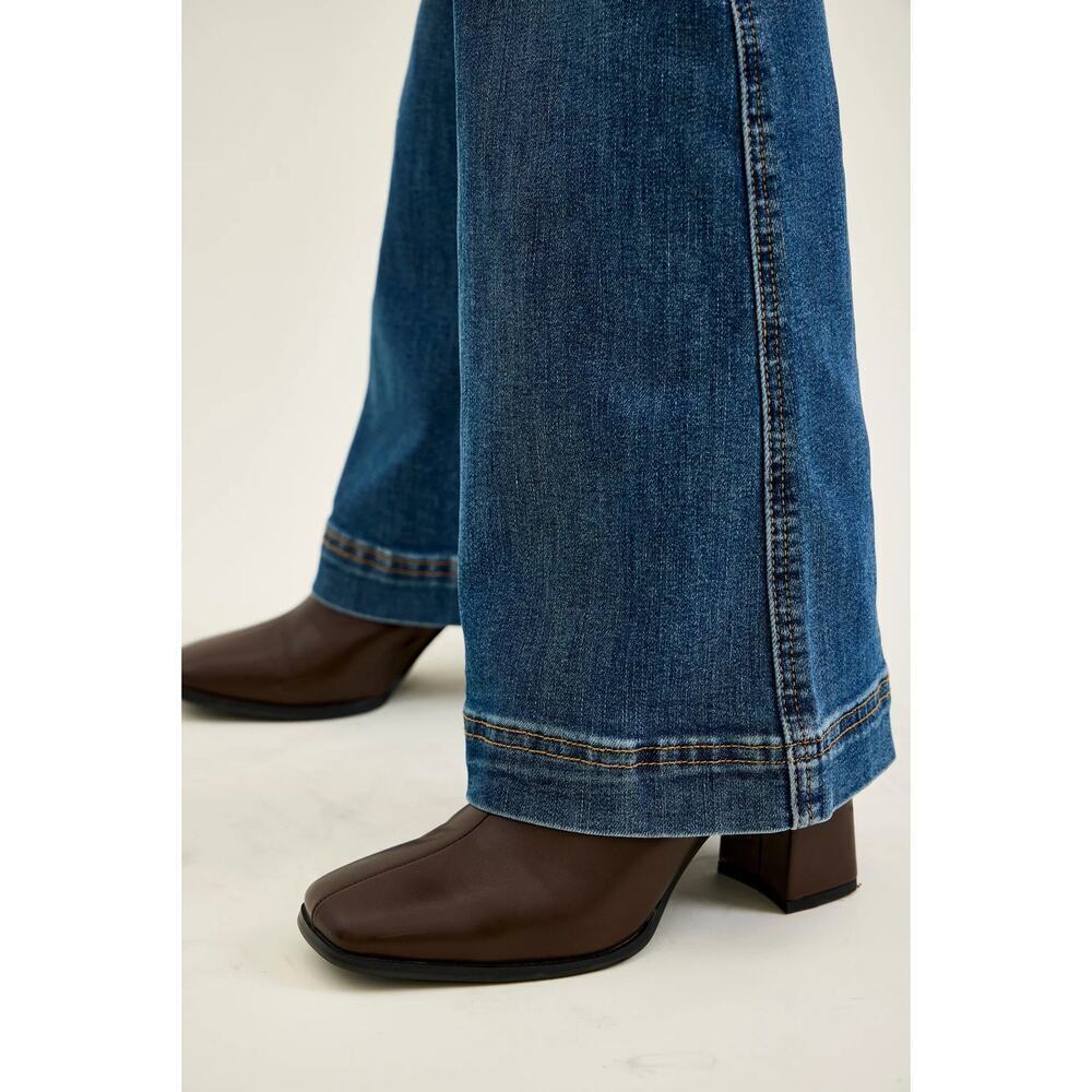 Petite Flare Tummy Control Double Button High Waist Jean (Make Offer) - Picture 11 of 12